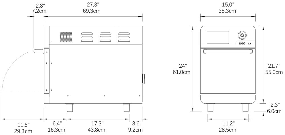 High speed ventless oven